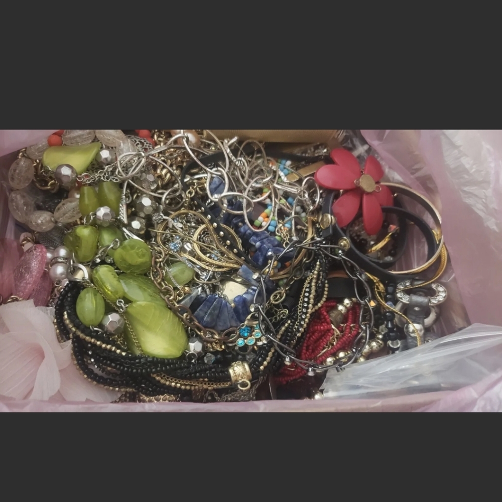 10lb Junk Jewely lot for crafts, harvest, repurpose from necklace bracelet